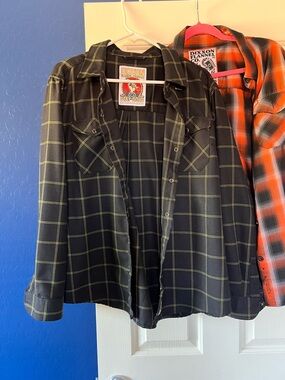 DIXXON Black Flannel with Yellow Grid Plaid Shirt